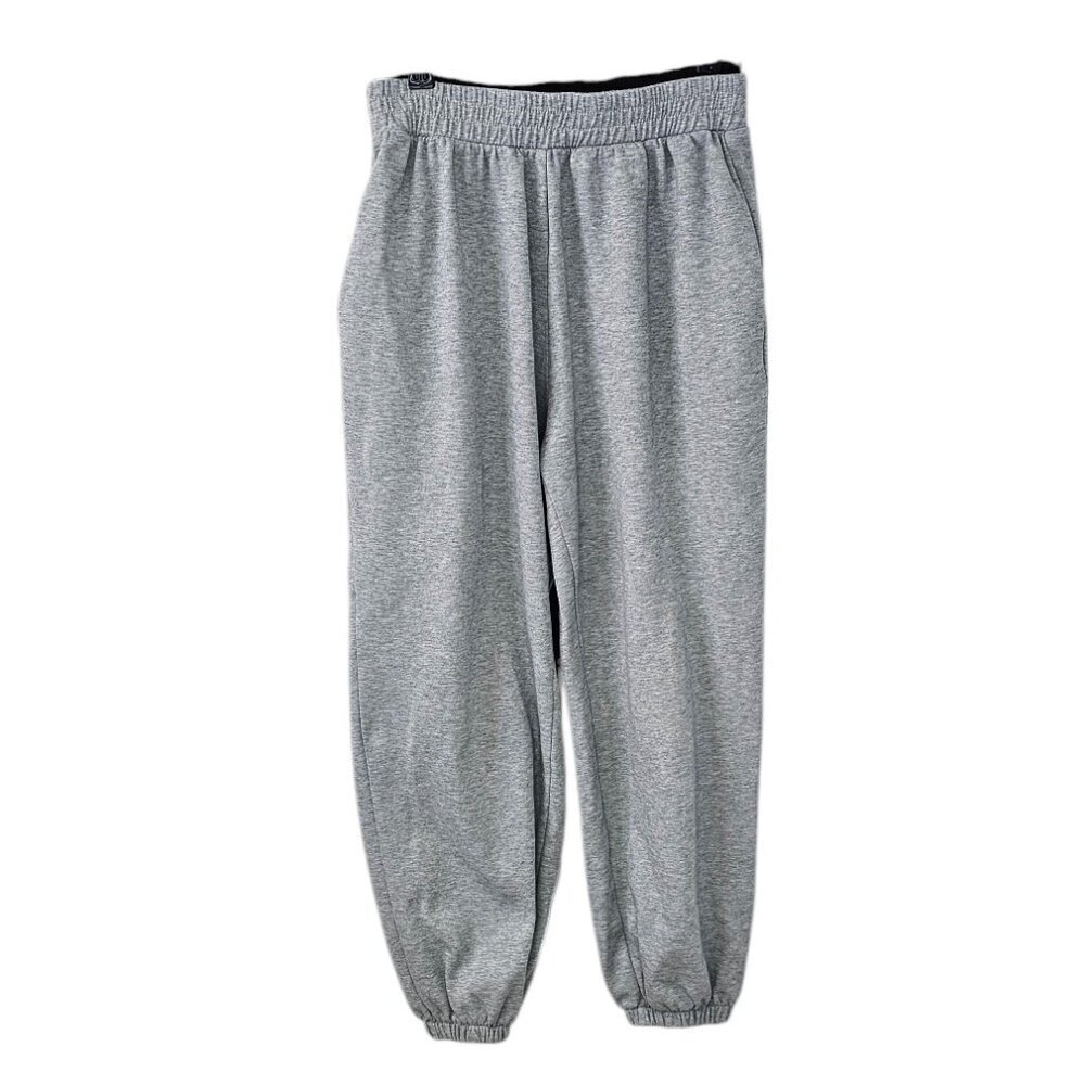 OGL Womens Double Waistband Jogger Sweatpants, Gray Heathered, Size Medium